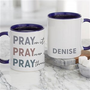 Pray On It Personalized Coffee Mug 11 oz.- Blue - 39904-BL