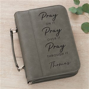 Pray On It Personalized Bible Cover-Charcoal - 39907-C