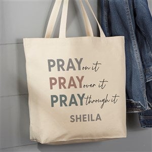 Pray On It Personalized Canvas Tote Bag- 20" x 15" - 39913-L