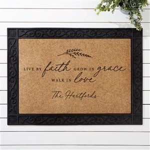 Live By Faith Personalized 18x27 Synthetic Coir Doormat - 39920