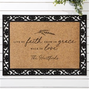 Live By Faith Personalized 18x27 Synthetic Coir Doormat - 39920