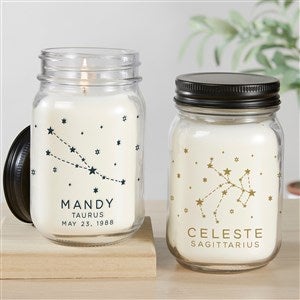 Zodiac Constellations Personalized Farmhouse Candle Jar - 39952