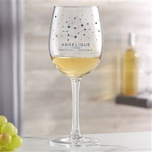 Zodiac Constellations Personalized White Wine Glass - 39953-W