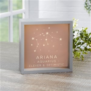 Zodiac Constellations Personalized LED Light Shadow Box- 6"x 6" - 39957-6x6