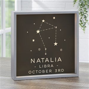 Zodiac Constellations Personalized LED Light Shadow Box- 10"x10" - 39957-10x10