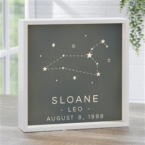 Zodiac Constellations Personalized LED Ivory Light Shadow Box- 10