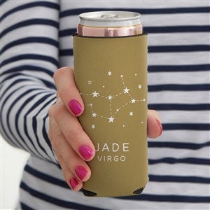 Zodiac Constellations Personalized Slim Can Cooler - 39966