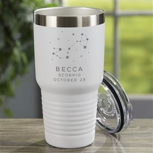 Zodiac Constellations Personalized 30 oz. Vacuum Insulated Tumbler- White - 39970-W