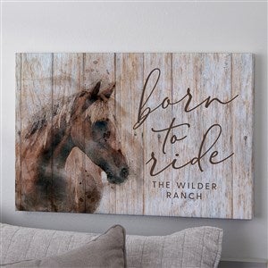 Born To Ride Horses Personalized Canvas Print - 16" x 20" - 39971-O