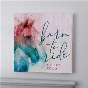 Born To Ride Horses Personalized Canvas Print - 16" x 16" - 39971-MS