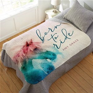 Born To Ride Horses Pet Personalized 50x60 Quilted Blanket - 39972-Q