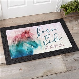 Born To Ride Horses Personalized Doormat- 20x35 - 39973-M