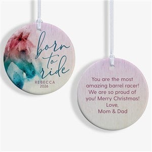 Born To Ride Horses Personalized Ornament- 2.85 Glossy-2 Sided - 39978-2