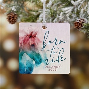 Born To Ride Horses Personalized Ornament- 2.75" Metal - 1 Sided - 39978-1M