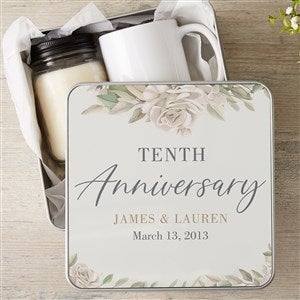 Floral Anniversary Personalized Metal Tin - 39996