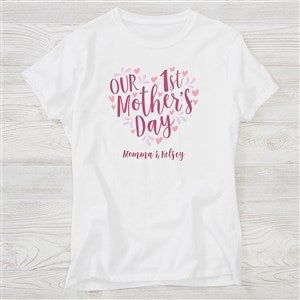 Our First Mothers Day Personalized Hanes® Fitted Tee - 40011-FT