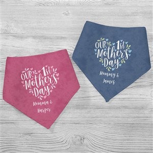 Our First Mothers Day Personalized Baby Bandana Bibs - Set of 2 - 40014-BB