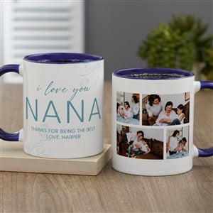 Personalized Coffee Mugs - Her Memories Photo Collage - Blue - 40015-BL