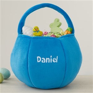 Embroidered Plush Easter Treat Bag - Blue - 40033-B