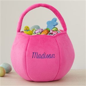 Embroidered Plush Easter Treat Bag - Pink - 40033-P
