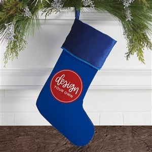 Design Your Own Personalized Christmas Stocking- Blue with Blue Cuff - 40075-BL