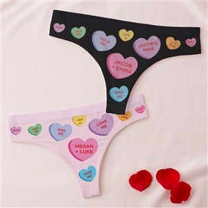 Conversation Hearts Personalized Valentines Day Thongs - 40076