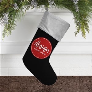 Design Your Own Personalized Christmas Stocking- Black with Grey Cuff - 40089-B