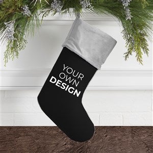 Design Your Own Personalized Christmas Stocking- Black with Grey Cuff - 40089-B