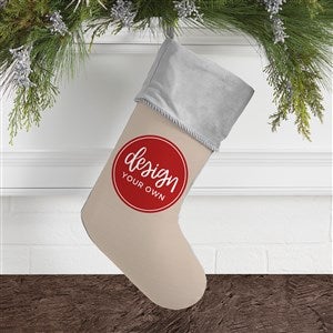 Design Your Own Personalized Christmas Stocking- Tan with Grey Cuff - 40089-T