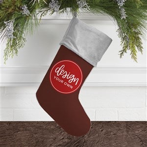 Design Your Own Personalized Christmas Stocking- Brown with Grey Cuff - 40089-BR