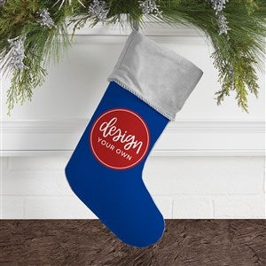Design Your Own Personalized Christmas Stocking- Blue with Grey Cuff - 40089-BL