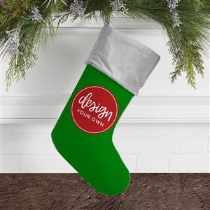 Design Your Own Personalized Christmas Stocking- Green with Grey Cuff - 40089-GR