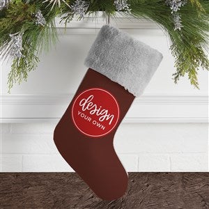 Design Your Own Personalized Christmas Stocking- Brown with Grey Fur Cuff - 40091-BR