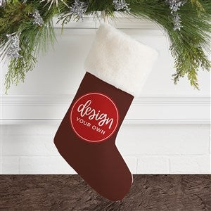 Design Your Own Personalized Christmas Stocking- Brown with Ivory Fur Cuff - 40092-BR