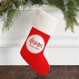 Design Your Own Personalized Christmas Stocking- Red with Ivory Fur Cuff - 40092-R