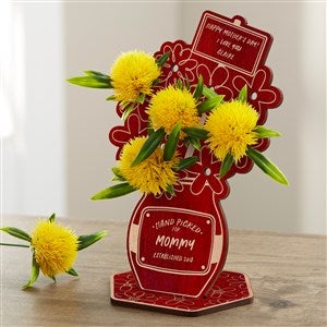 Picked For Mommy Personalized Wood Flower Holder - Red Poplar - 40102-R