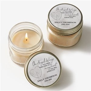 On Angels Wings Personalized Mason Jar Candle Favors - 40109