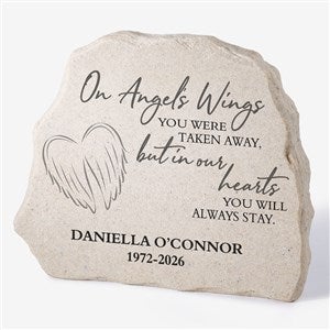 On Angels Wings Personalized Standing Garden Stone - 40113