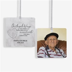 On Angels Wings Memorial Personalized Ornament- 2.75 Metal - 2 Sided - 40115-2M