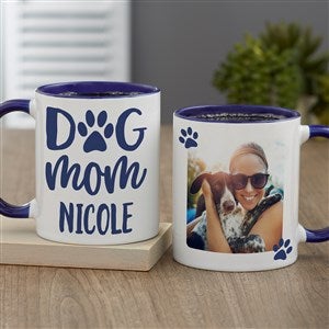 Dog Mom Personalized Coffee Mug 11 oz.- Blue - 40166-BL