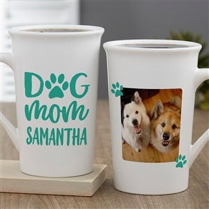 Dog Mom Personalized Latte Mug 16 oz.- White - 40166-U