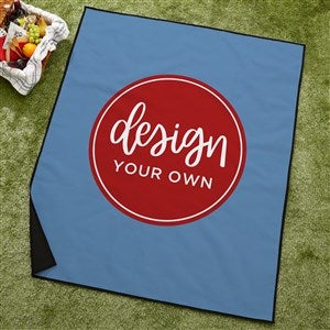 Design Your Own Personalized Picnic Blanket - Slate Blue - 40178-BL