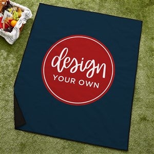 Design Your Own Personalized Picnic Blanket - Navy Blue - 40178-NB