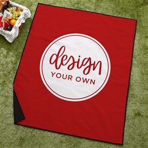 Design Your Own Personalized Picnic Blanket - Burgundy - 40178-BU