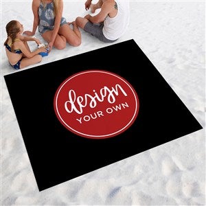 Design Your Own Personalized Beach Blanket - Black - 40185-B