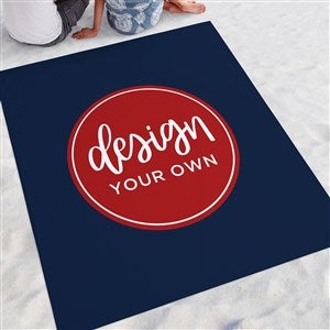 Design Your Own Personalized Beach Blanket- Navy Blue - 40185-NB