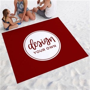 Design Your Own Personalized Beach Blanket- Burgundy - 40185-BU