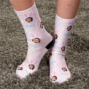 Hoppy Easter Personalized Photo Kids Socks - 40200