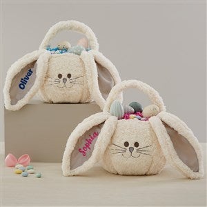 Sherpa Bunny Embroidered Plush Easter Treat Bag - 40206
