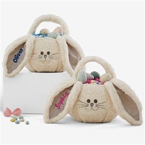 Sherpa Bunny Embroidered Plush Easter Treat Bag - 40206
